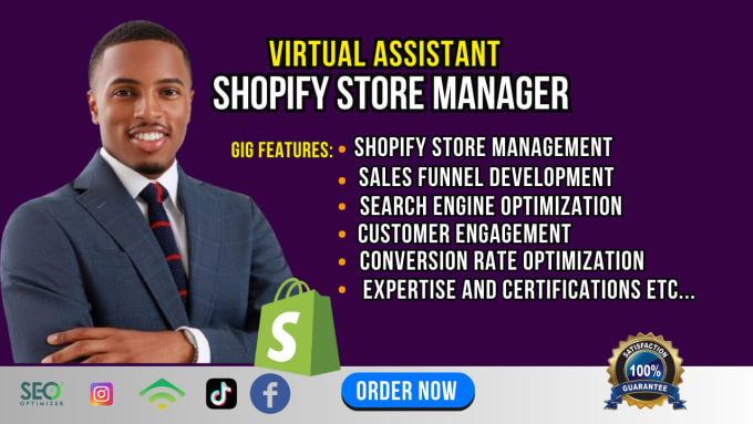 Gig Preview - Boost shopify sales marketing virtual assistant etsy promotion shopify manager