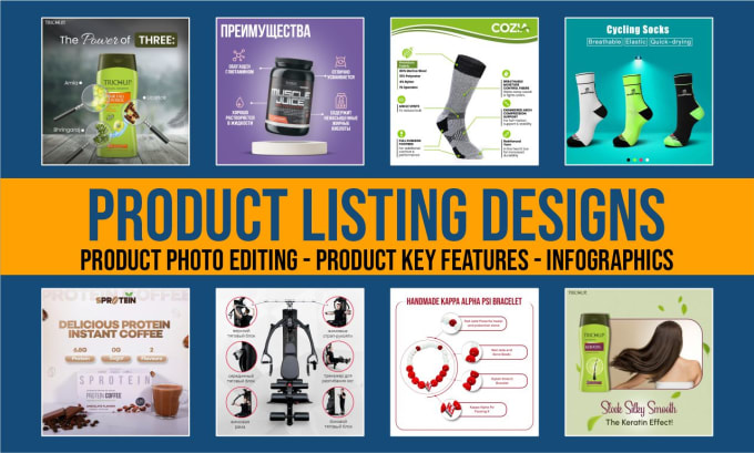 Gig Preview - Design amazon product listing images, product infographic images