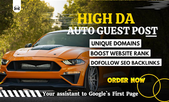 Gig Preview - Publish auto car guest post,auto backlinks on car blog with USA,UK blog