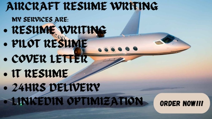 Gig Preview - Write your pilot resume, cover letter, IT resume, 24hrs delivery