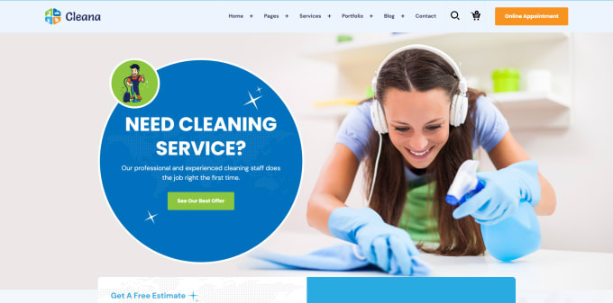 Gig Preview - Create a professional cleaning service website house cleaning booking koala