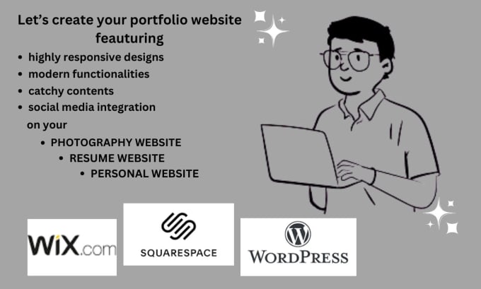 Gig Preview - Design portfolio website, resume website, personal website with elementor pro