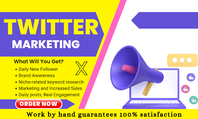 Gig Preview - Be your twitter marketing manager with organic growth x