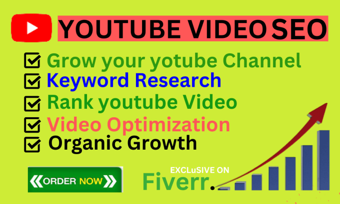 Gig Preview - Youtube video SEO keyword research and organic top ranking