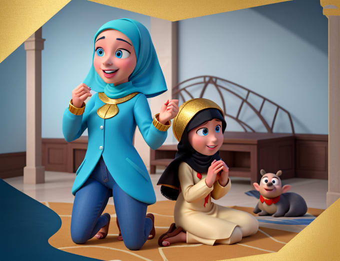 Gig Preview - Illustrate islamic muslim childrenbook for kid story, graphic novel islamic book