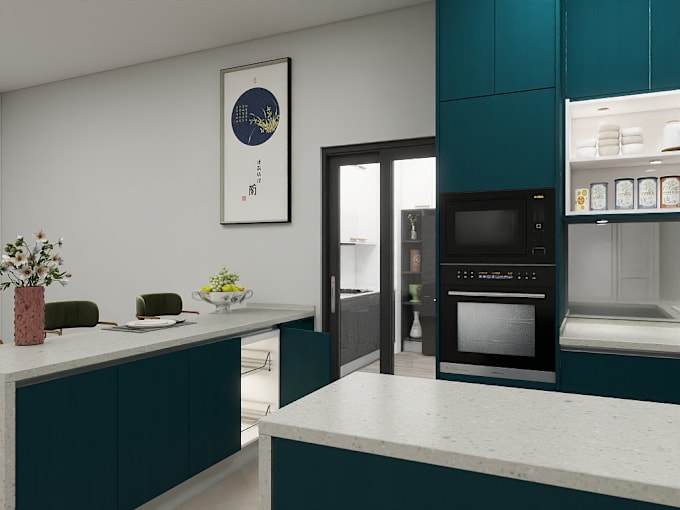 Gig Preview - Design your dream home, kitchen, office, furniture interior in 3d rendering