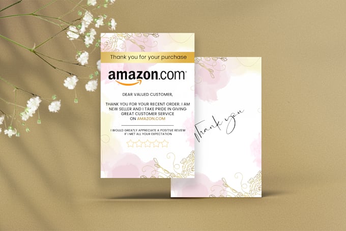 Gig Preview - Design elegant thankyou card, product insert card for amazon