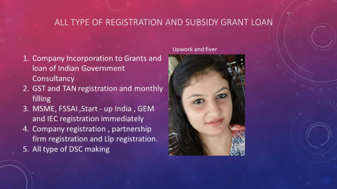 Gig Preview - Do registration and subsidy loan of indian company