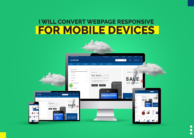 Gig Preview - Convert webpage responsive for mobile devices