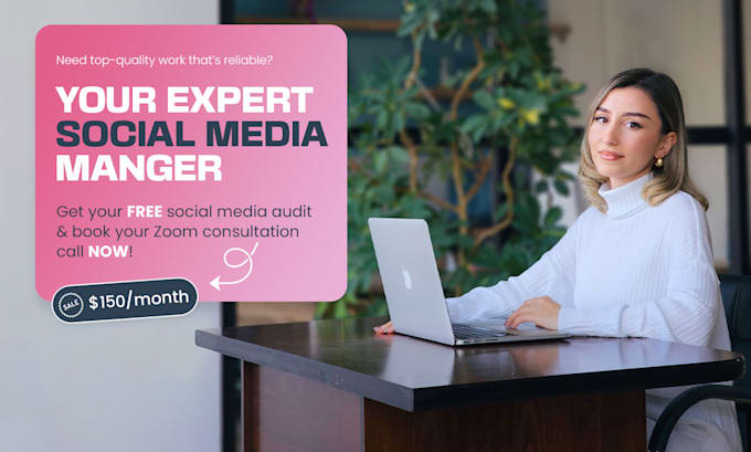 Gig Preview - Be your social media marketing manager and  content creator