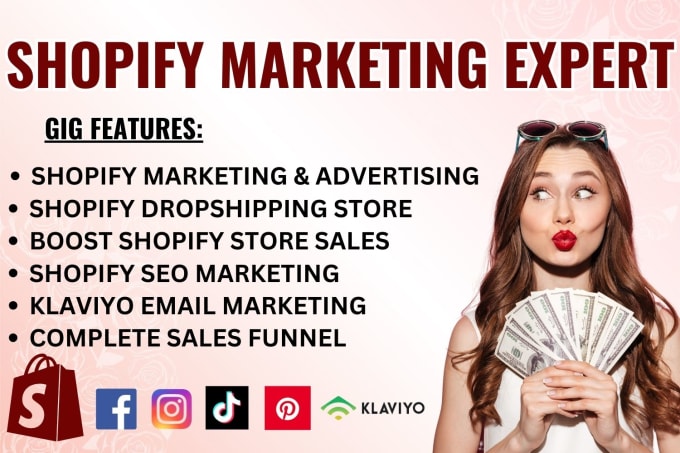 Gig Preview - Do complete shopify marketing, shopify dropshipping marketing, website promotion