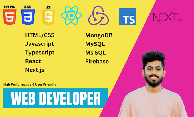 Bestseller - do full stack web app development react js, node js, next js, typescript