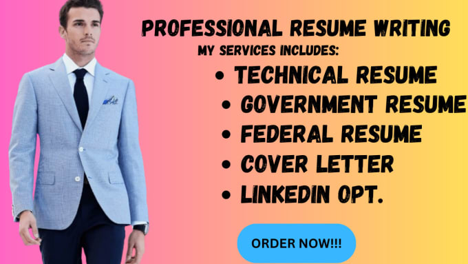 Gig Preview - Write USA jobs, executive resume, federal resume and government resume writing