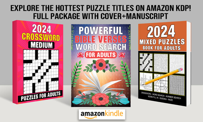 Gig Preview - Create activity puzzle book for amazon KDP word search crossword sudoku and more