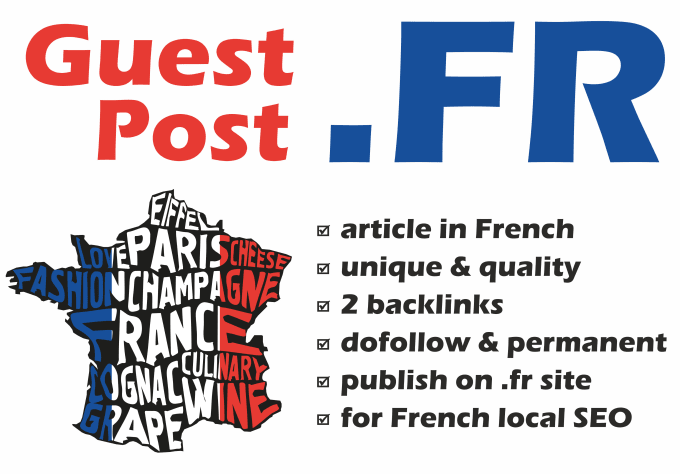 Gig Preview - Publish french guest post on high da dofollow SEO backlinks