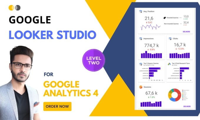 Gig Preview - Setup google looker studio, data studio dashboard reports for ga4