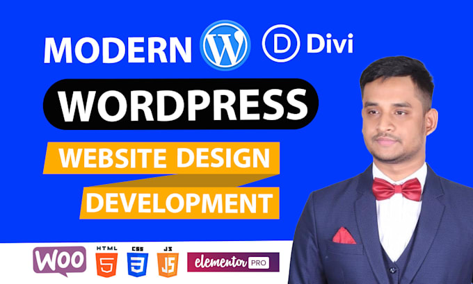 Gig Preview - Design and development clean and modern wordpress website with elementor or divi