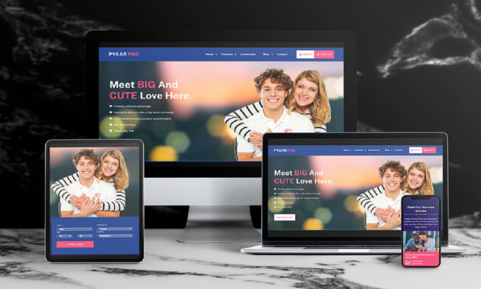 Gig Preview - Create online dating, tinder and social chat website or app