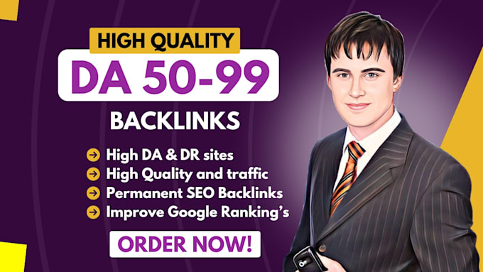 Gig Preview - Do high quality DR 70 to 80 and da 30 to 99 seo backlinks