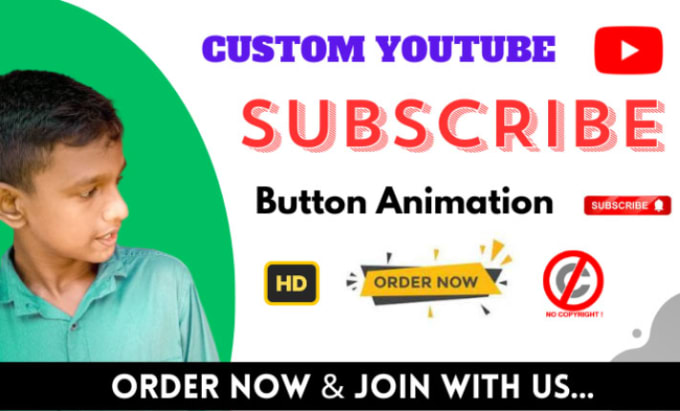 Gig Preview - Create a animated subscribe button for your youtube channel