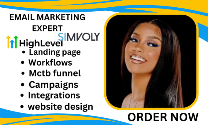 Gig Preview - Go high level landing page high level funnel website workflows simvoly expert