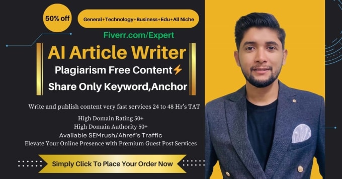 Gig Preview - Ai content write free plagiarism expert