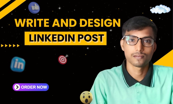 Gig Preview - Write and design linkedin post for your business