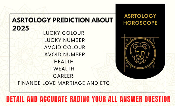 Gig Preview - Predict about 2025 career, finance, health, wealth lucky color etc by astrology