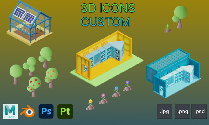 Gig Preview - Create 3d icon packs for websites,games or nft