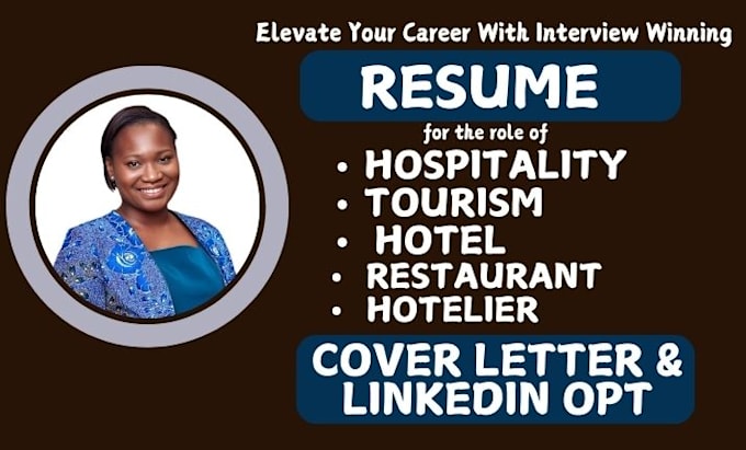 Gig Preview - Write a resume for hospitality, tourism, restaurants, business, ats resume