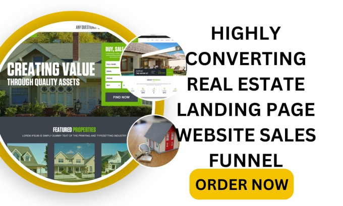 Gig Preview - Design real estate landing page idx real estate website real estate sales funnel