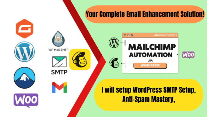 Gig Preview - Setup wordpress SMTP setup spf dkim dmarc records for your business ma