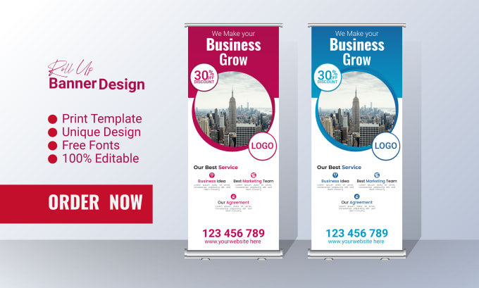 Gig Preview - Roll up banner design and  retractable banner design