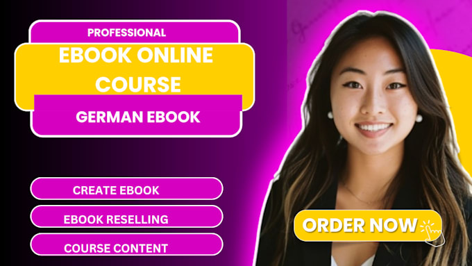 Gig Preview - Ghostwrite ebook online course, german ebook creating course or ebook reselling