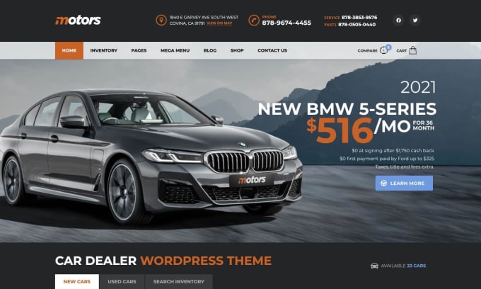 Gig Preview - Make responsive online car dealership website