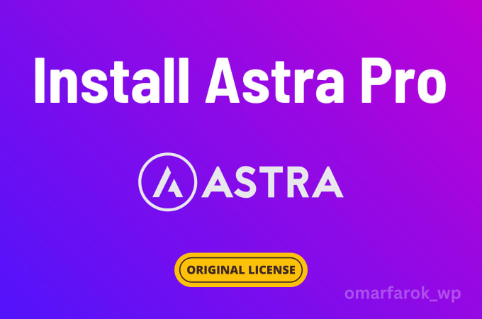 Gig Preview - Install astra pro with license on your website