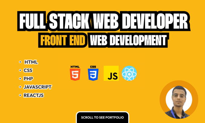 Gig Preview - Do full stack and frontend website development in html css javascript reactjs