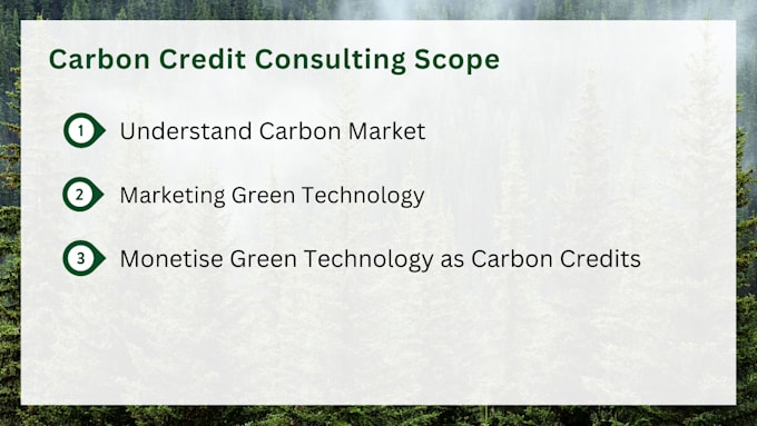 Gig Preview - Help you understand carbon credit, build green tech pitch deck, and monetise it