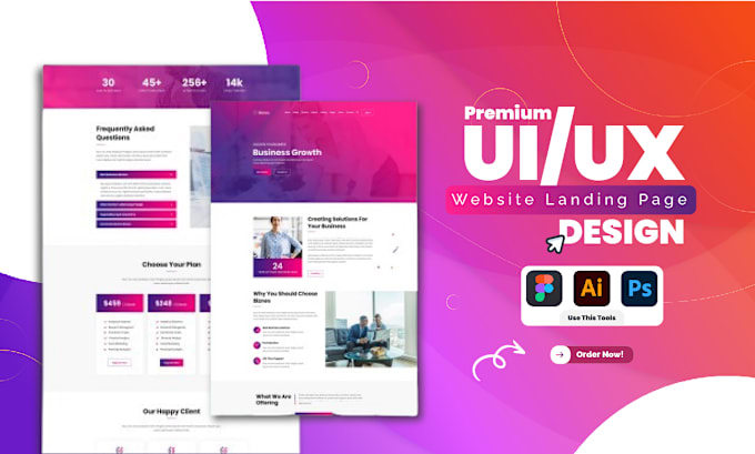 Gig Preview - Do UI website, landing page and mobile app ui design using figma