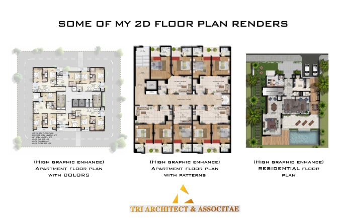 Gig Preview - Render 2d and 3d floor plan in photoshop and sketchup vray