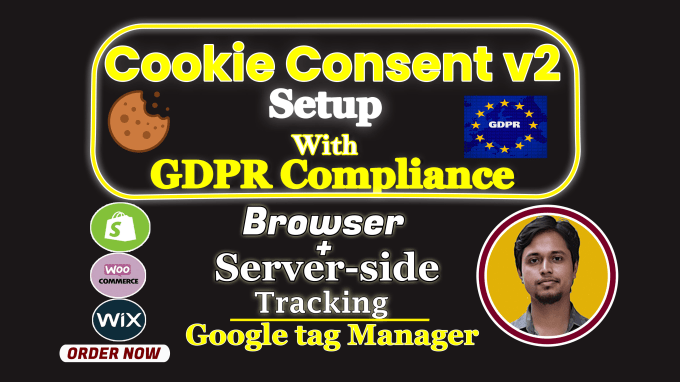 Gig Preview - Setup cookie consent mode v2 with gdpr compliance and ga4 server side tracking