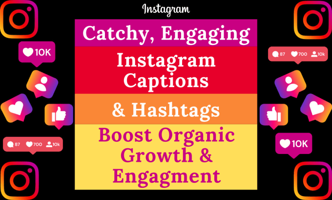 Gig Preview - Write engaging instagram captions and hashtags for organic growth