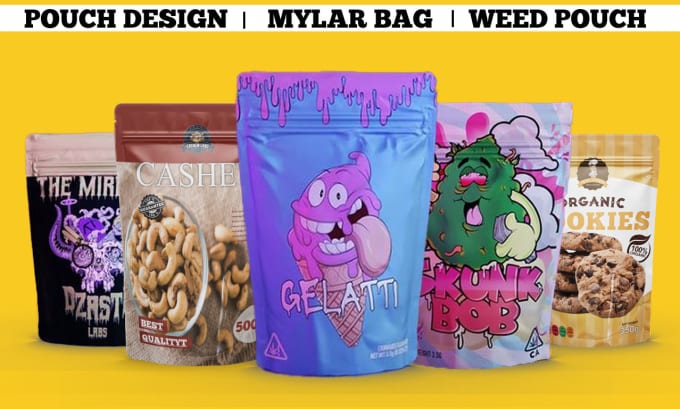 Gig Preview - Design mylar bag, weed pouch, pouch design, pouch packaging