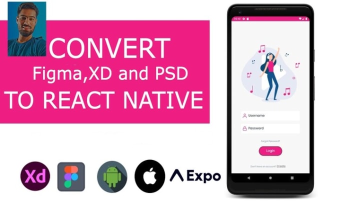 Gig Preview - Convert figma, psd and xd design to react native application