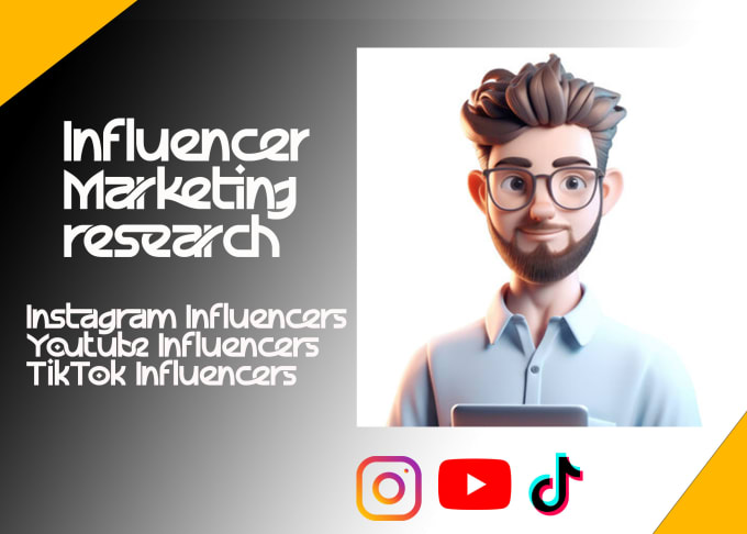 Gig Preview - Find the best instagram, youtube, tiktok influencers list for marketing