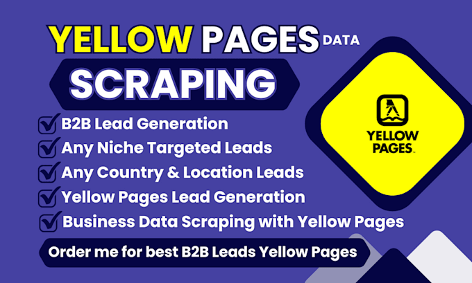 Gig Preview - Do yellow pages scraping, b2b lead generation service data scraping