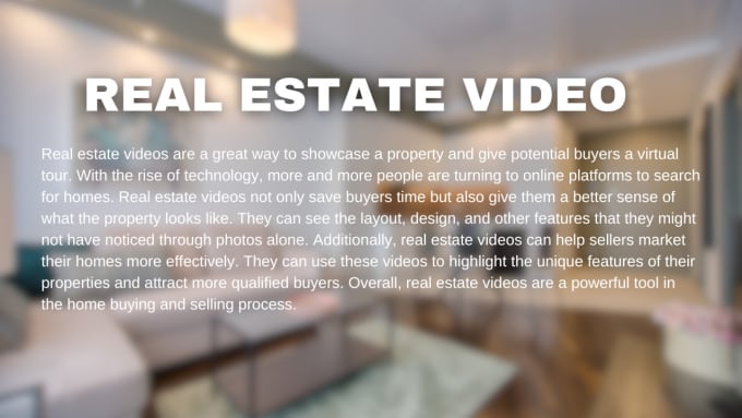 Gig Preview - Make real estate videos