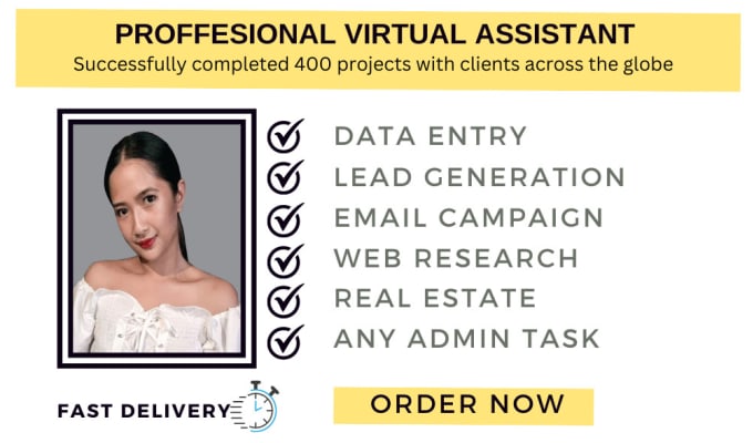 Gig Preview - Be your professional virtual assistant for a low price