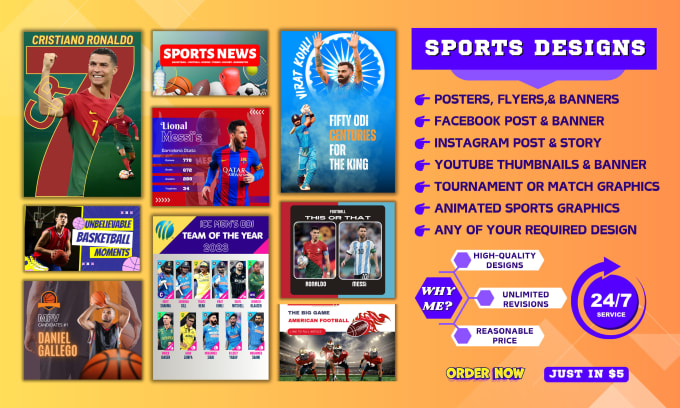 Gig Preview - Design stunning sports graphics, posters, flyers and editable templates