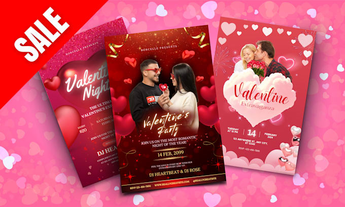 Gig Preview - Design in 1hr valentines day flyer, card, video, banner, poster, menu, collage